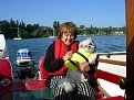 Diane holding Tippie at Penn cove