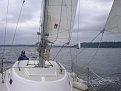 Moondance , sloop, Cal 2-27,  friend Darrell at the helm.