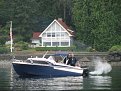 1959 Dorsett Farallon "Chippewa " in front of our old summer home